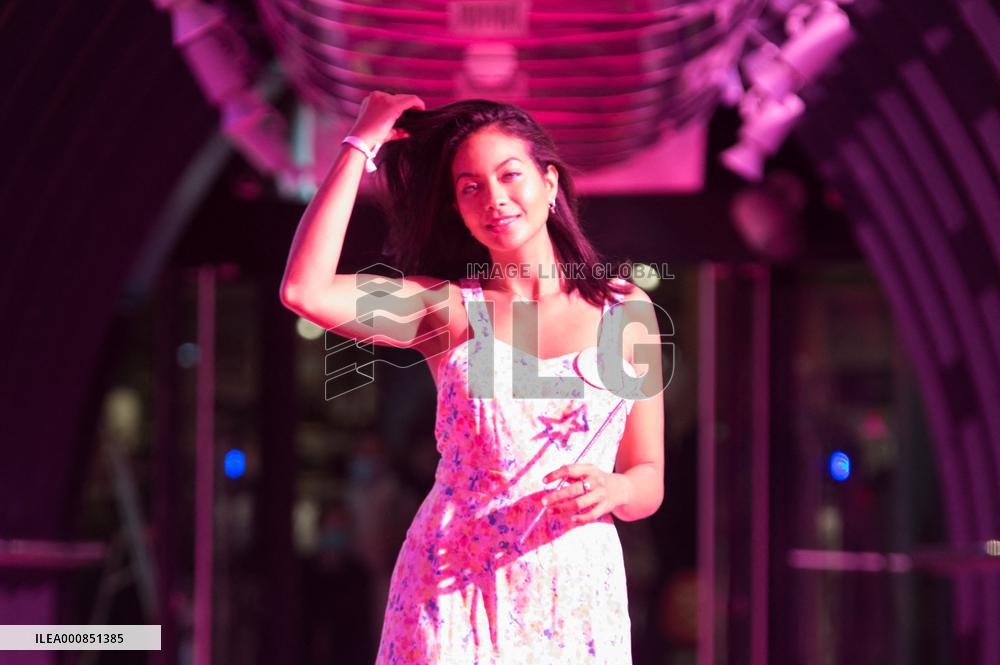 Vaimalama Chaves Miss France 2019 For Operation Pink Wire At The Opening Of Beaugrenelle