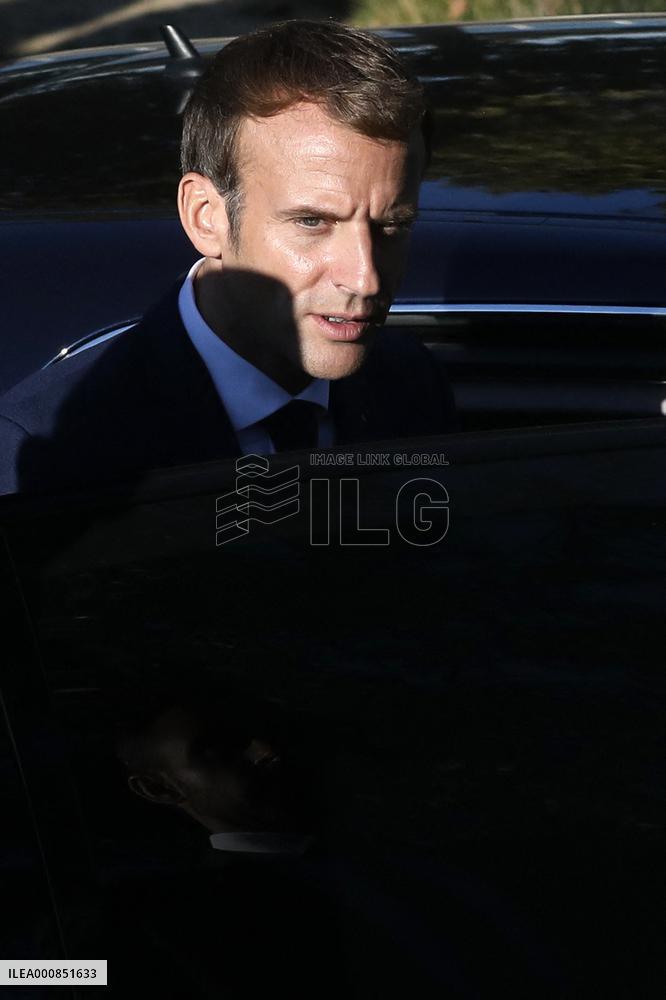 French president Emmanuel Macron 60th anniversary of 17 October 1961 - Colombes