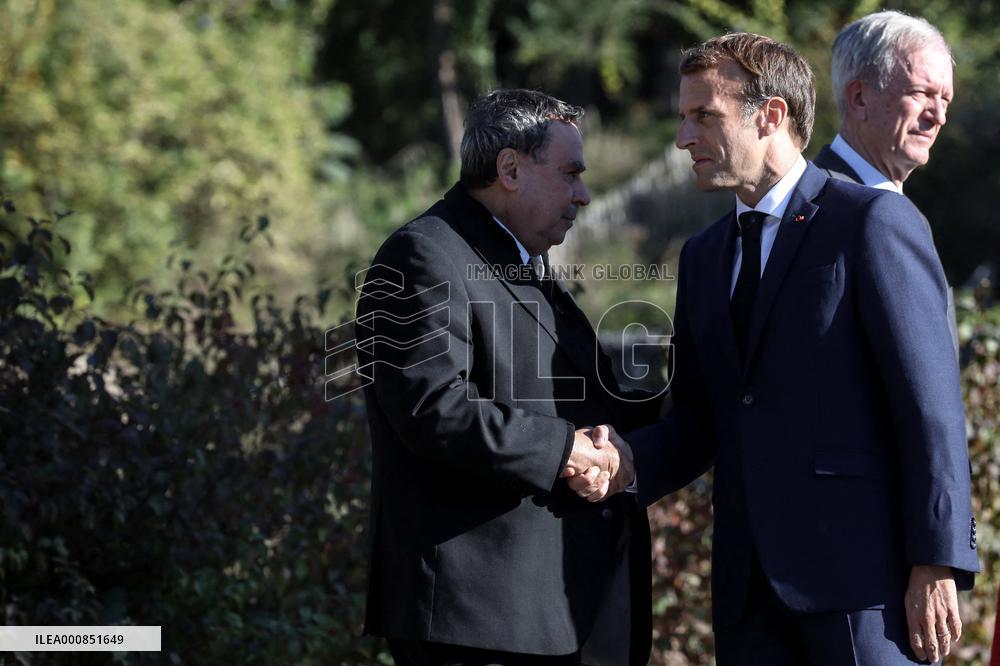 French president Emmanuel Macron 60th anniversary of 17 October 1961 - Colombes