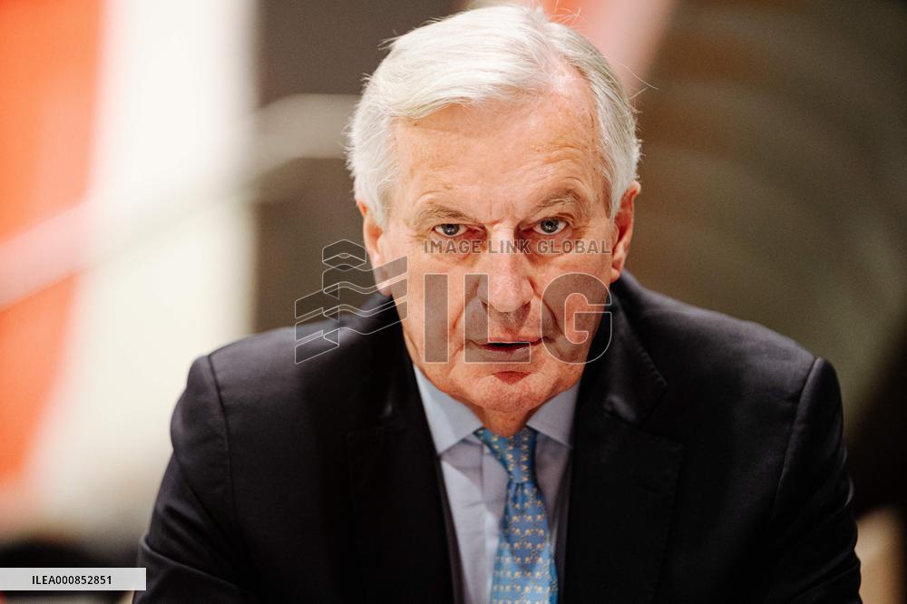 Michel Barnier Holds A Public Meeting - Neuilly-sur-Seine