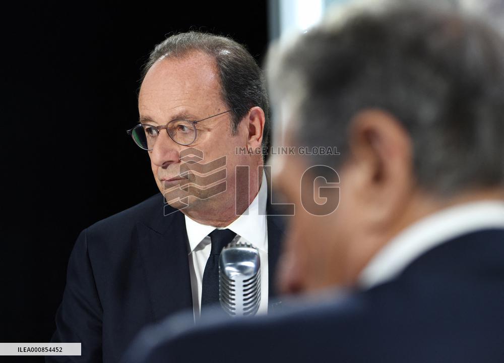 Former President Francois Hollande Appears On RMC/BFMTV - Paris