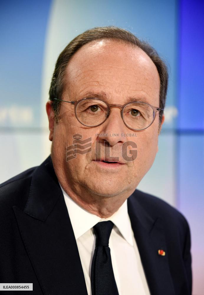 Former President Francois Hollande Appears On RMC/BFMTV - Paris