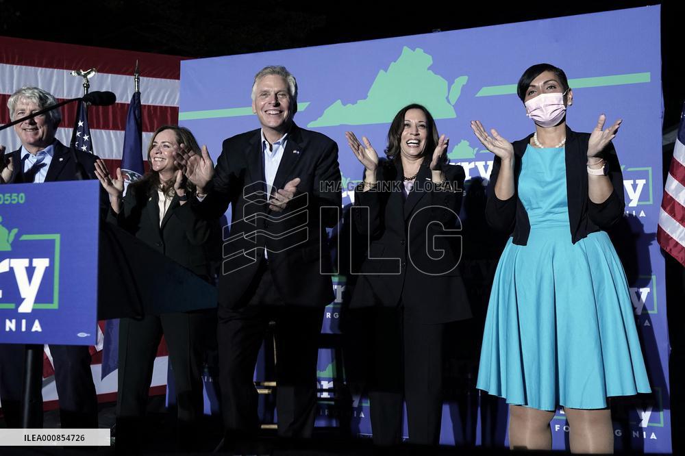 Kamala Harris supports Terry McAuliffe