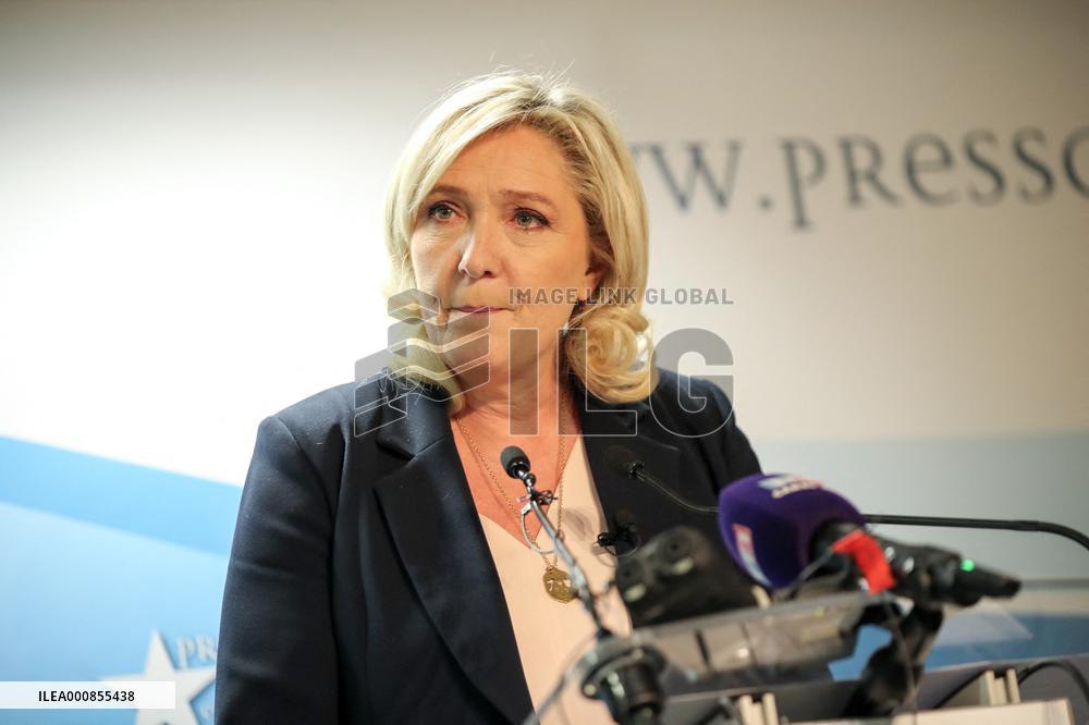 Marine Le Pen Gives A Press Conference - Brussels