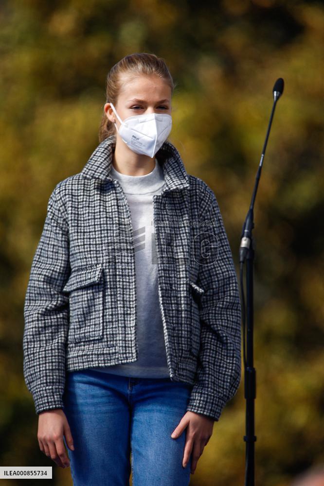 Royals Visit Santa Maria Del Puerto De Somiedo - Spain