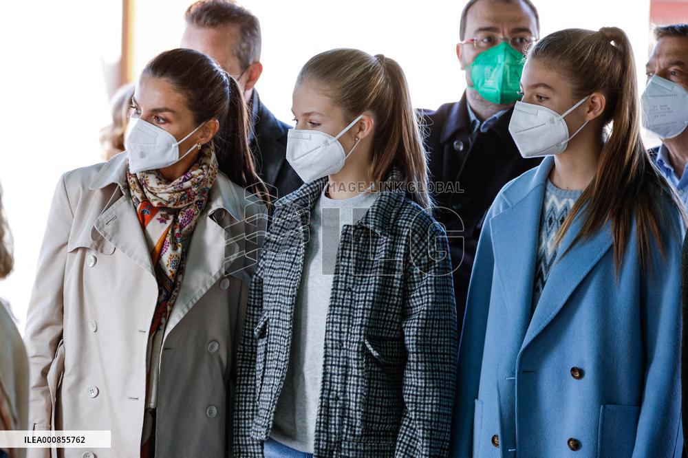 Royals Visit Santa Maria Del Puerto De Somiedo - Spain
