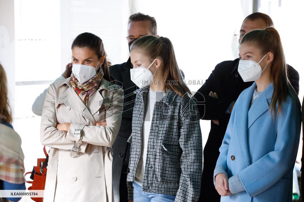 Royals Visit Santa Maria Del Puerto De Somiedo - Spain