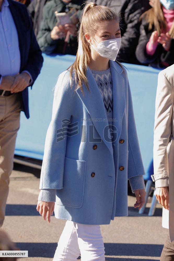 Royals Visit Santa Maria Del Puerto De Somiedo - Spain
