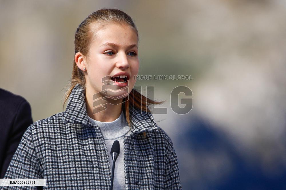 Royals Visit Santa Maria Del Puerto De Somiedo - Spain