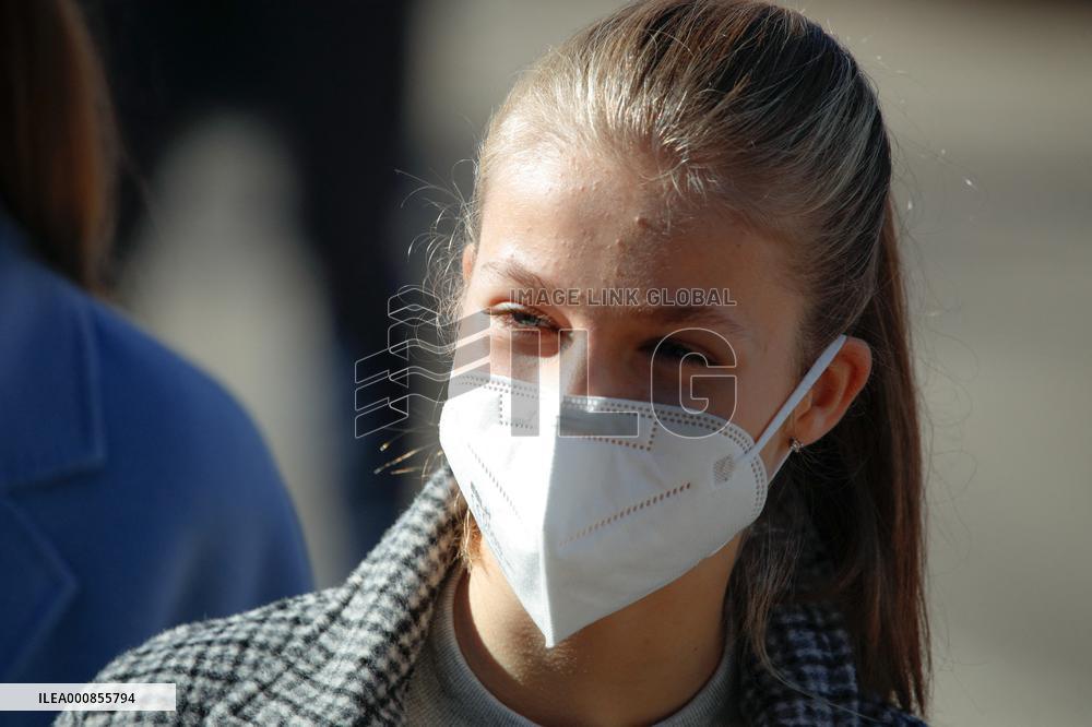 Royals Visit Santa Maria Del Puerto De Somiedo - Spain