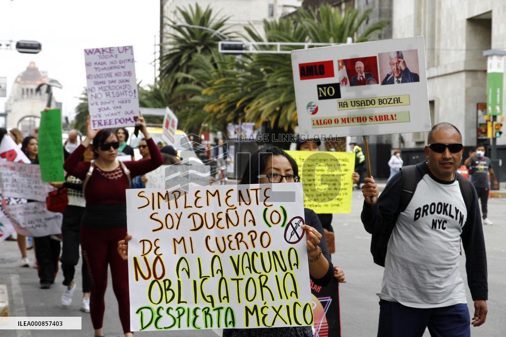 Anti-Vax Protest - Mexico City