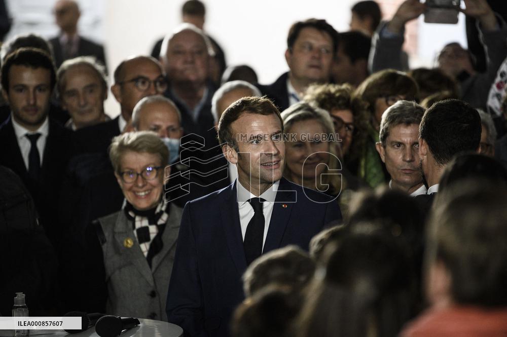 President Macron Visits Emile Zola House - Medan