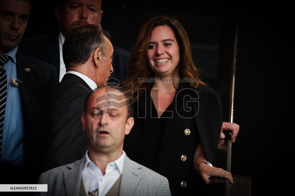 Eric Zemmour And Sarah Knafo Arrive At Public Meeting - Biarritz