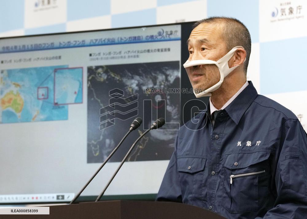 Japan's Pacific coast hit by tsunami after Tonga eruption