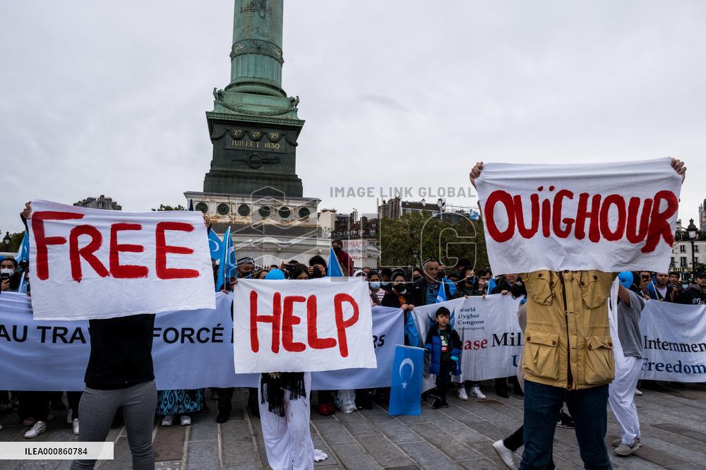 Rally in support of China's Uyghurs people - Paris