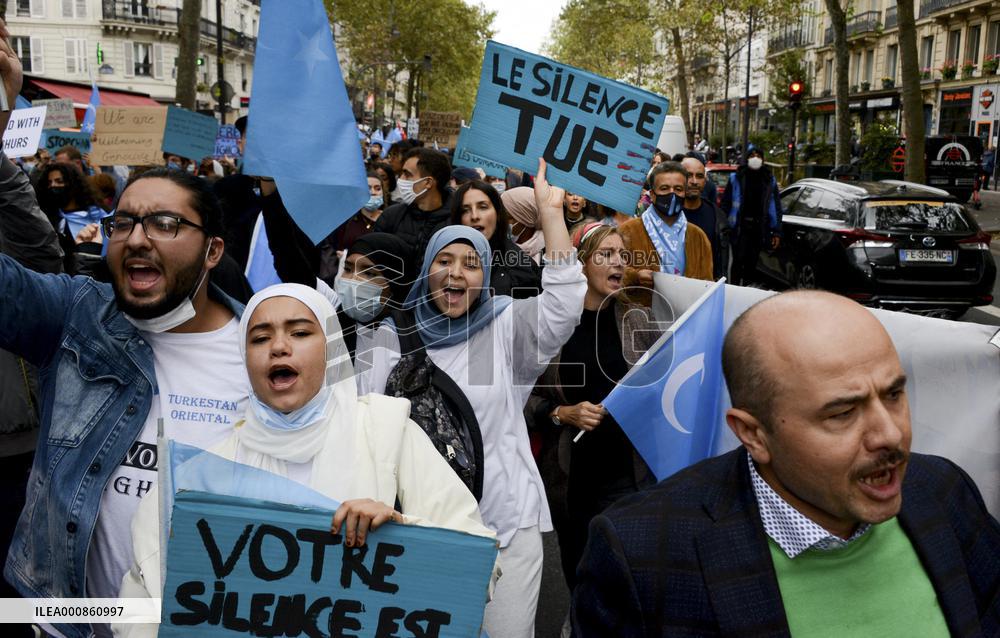 Rally in support of China's Uyghurs people - Paris