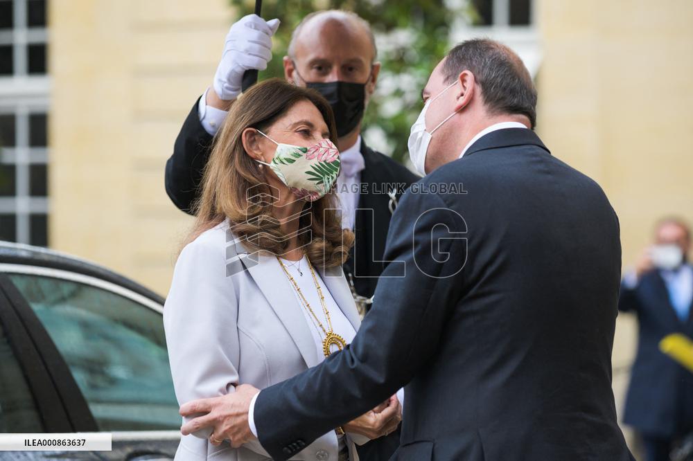 French Prime Minister Meets Colombian Vice President - Paris