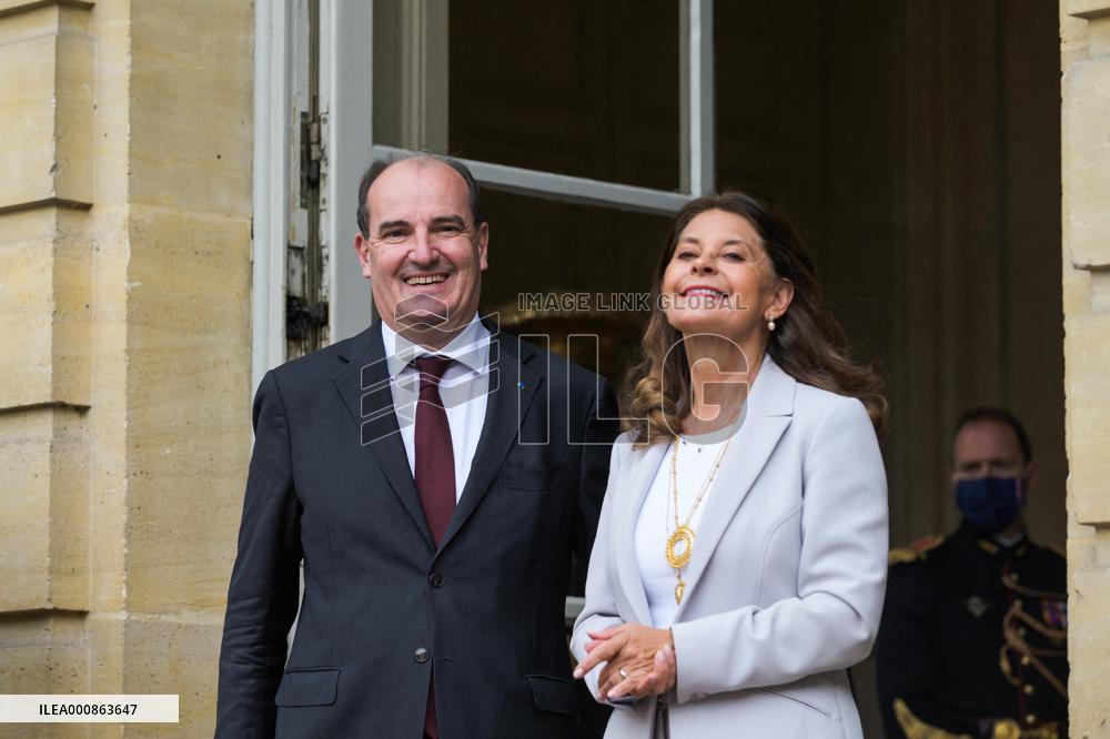 French Prime Minister Meets Colombian Vice President - Paris