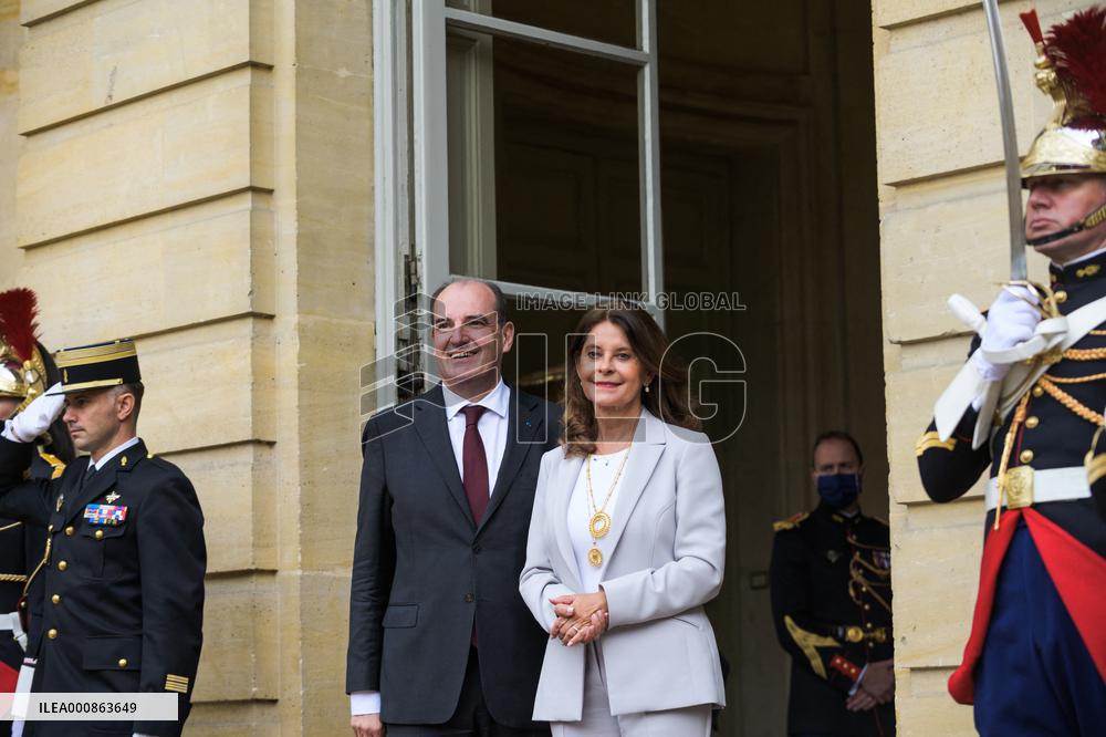 French Prime Minister Meets Colombian Vice President - Paris