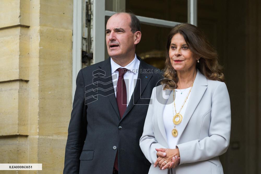 French Prime Minister Meets Colombian Vice President - Paris