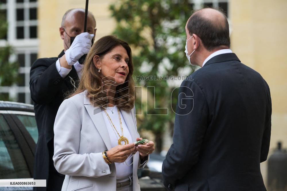 French Prime Minister Meets Colombian Vice President - Paris