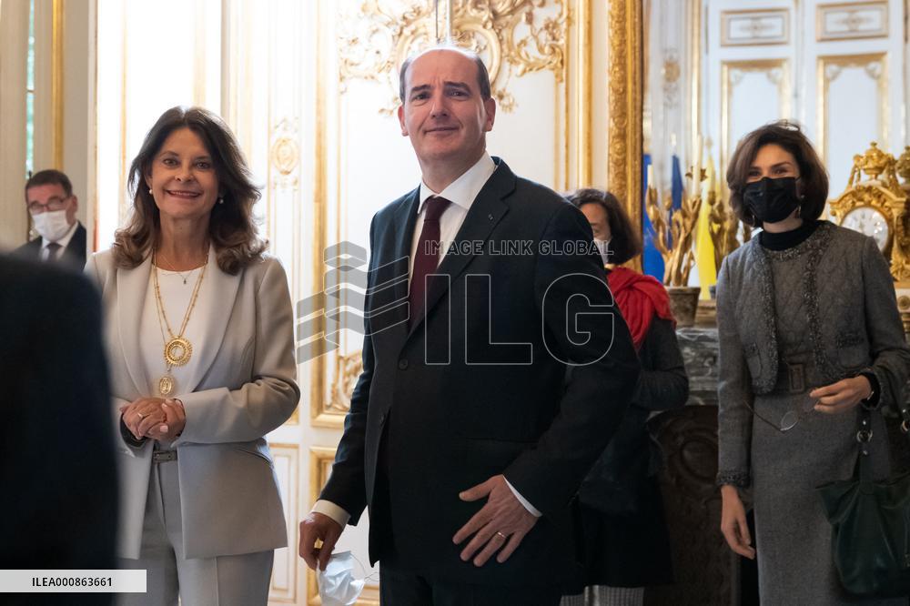 French Prime Minister Meets Colombian Vice President - Paris