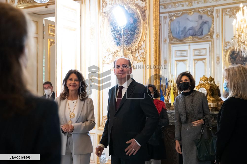 French Prime Minister Meets Colombian Vice President - Paris