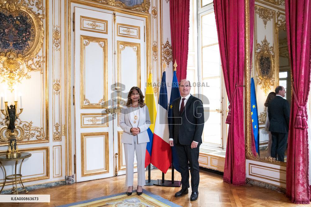French Prime Minister Meets Colombian Vice President - Paris