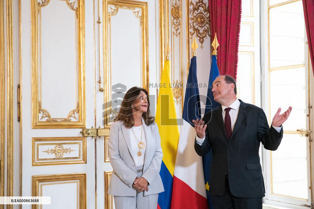 French Prime Minister Meets Colombian Vice President - Paris