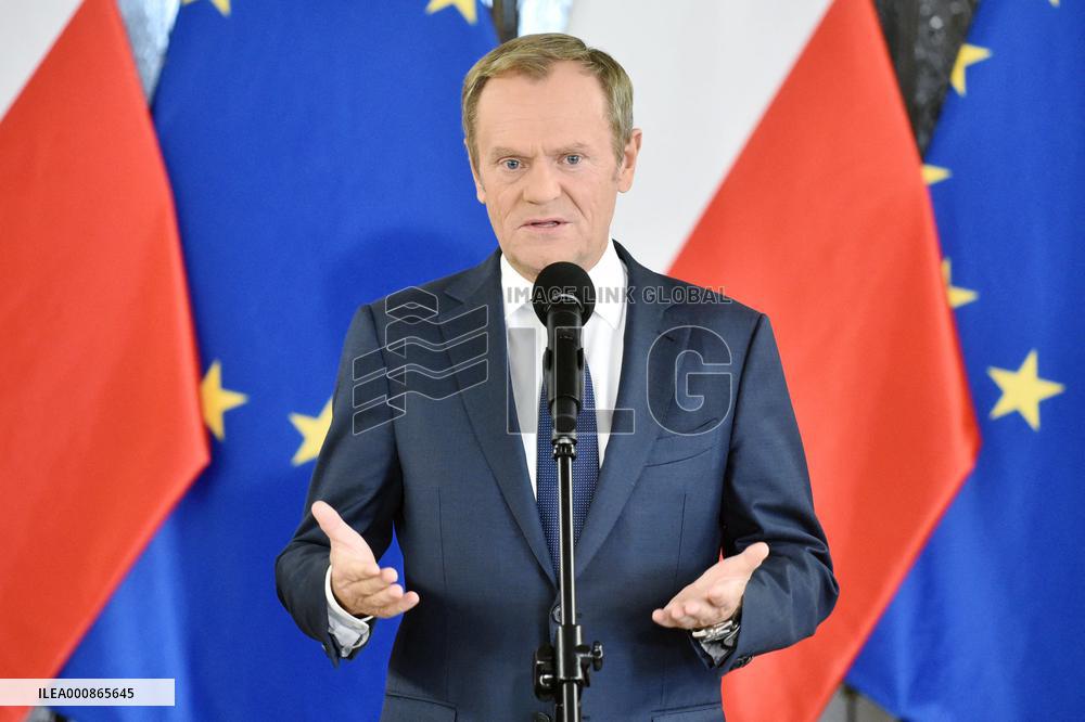 Donald Tusk Press Conference - Warsaw