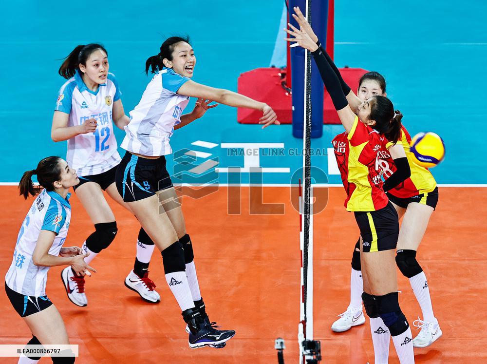 (SP)CHINA-GUANGDONG-JIANGMEN-VOLLEYBALL-WOMEN'S SUPER LEAGUE-JIANGSU VS SHANGHAI (CN)