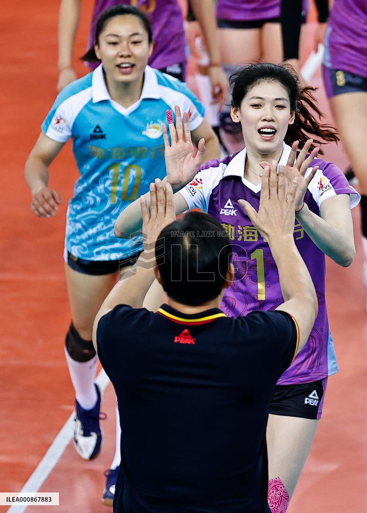 (SP)CHINA-GUANGDONG-JIANGMEN-VOLLEYBALL-WOMEN'S SUPER LEAGUE-TIANJIN VS JIANGSU (CN)