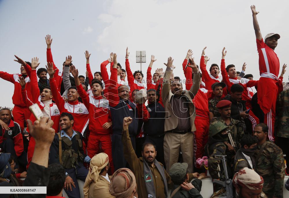 (SP)YEMEN-SANAA-FOOTBALL TEAM-CELEBRATION