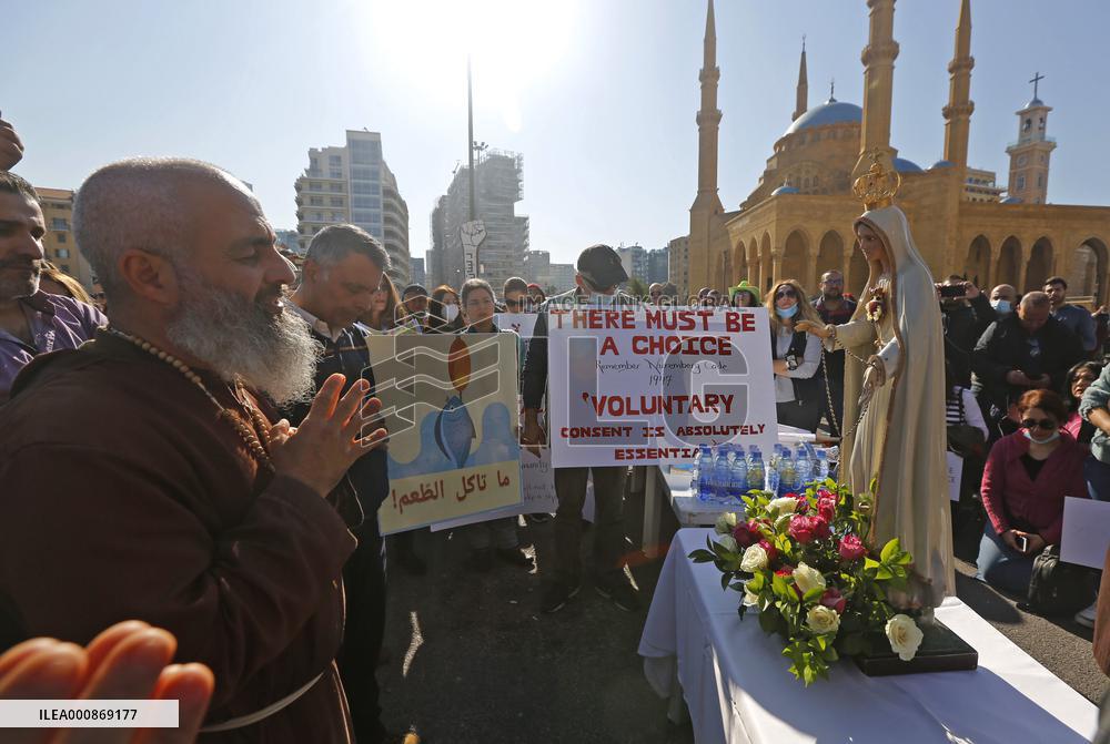LEBANON-BEIRUT-VACCINATION-PROTEST