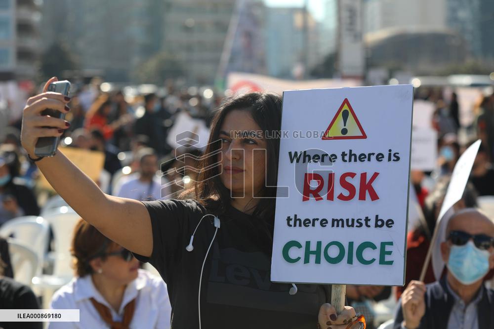 LEBANON-BEIRUT-VACCINATION-PROTEST