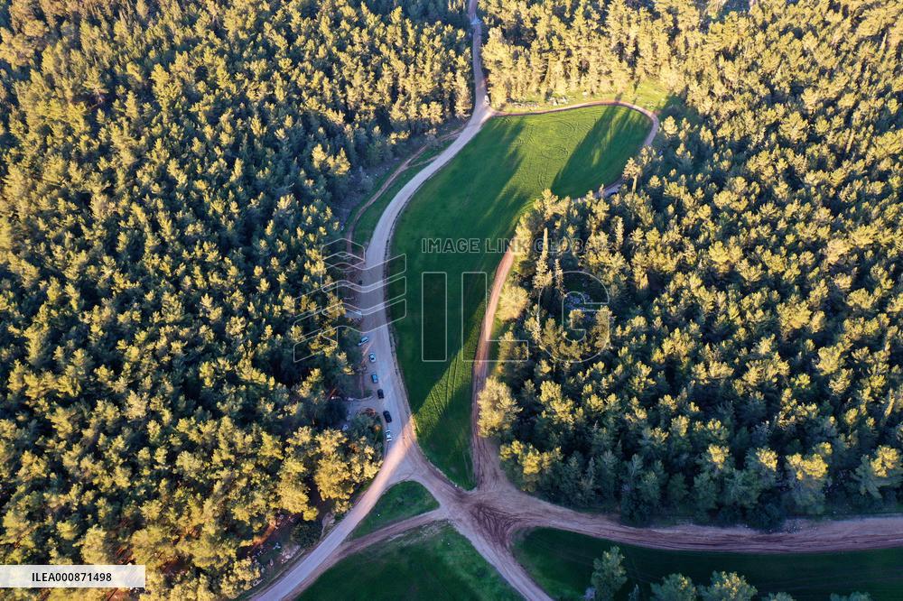 ISRAEL-BEN SHEMEN FOREST-AERIAL VIEW