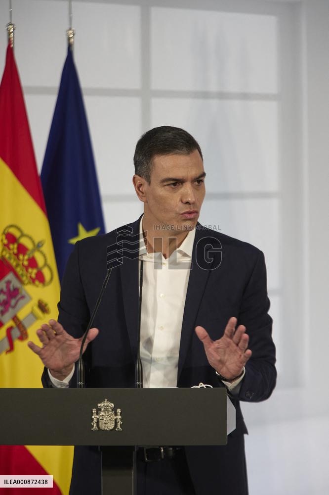 Pedro Sanchez At Mental Health And Covid-19 Event - Madrid