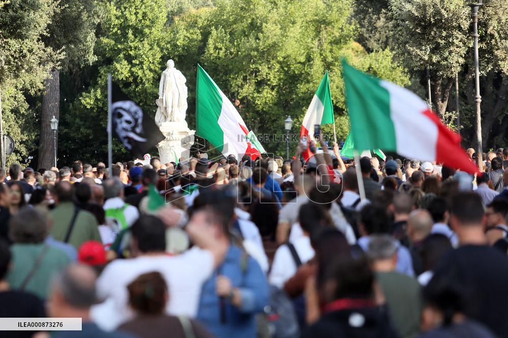 Protest Against Green Pass - Rome