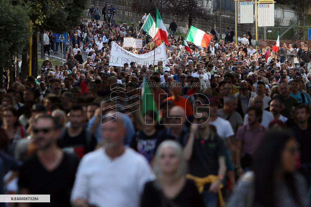Protest Against Green Pass - Rome