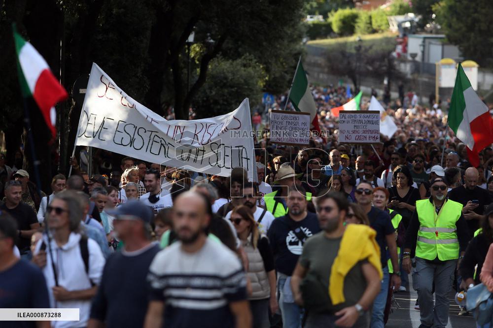 Protest Against Green Pass - Rome
