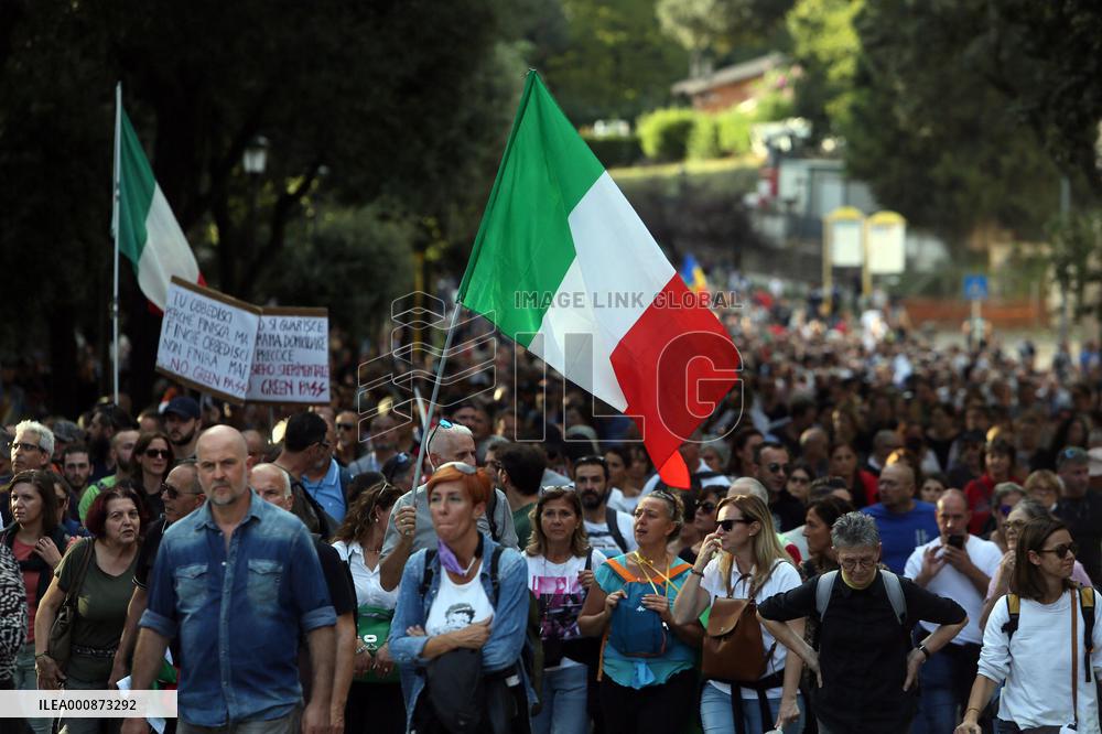Protest Against Green Pass - Rome