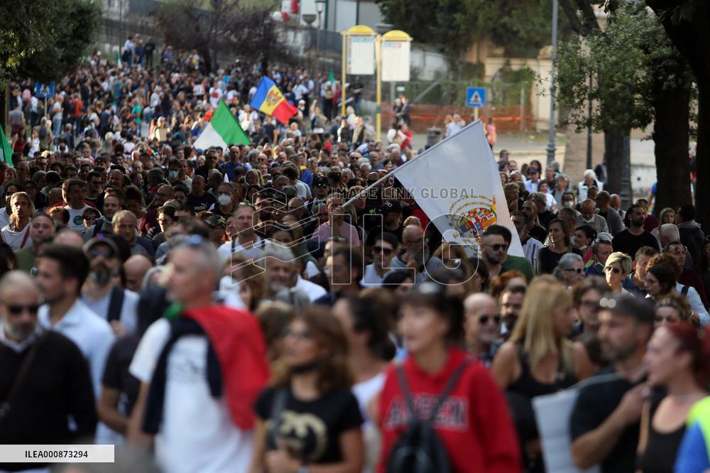 Protest Against Green Pass - Rome