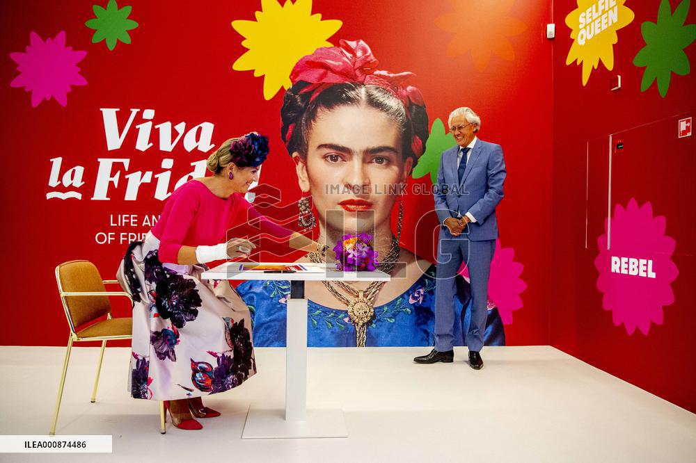 Queen Maxima At The Opening Of The Exhibition Viva La Frida - Assen