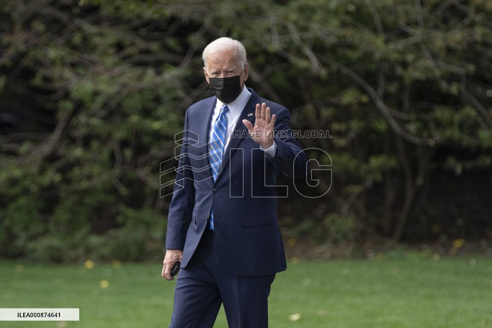 President Joe Biden departs the White House