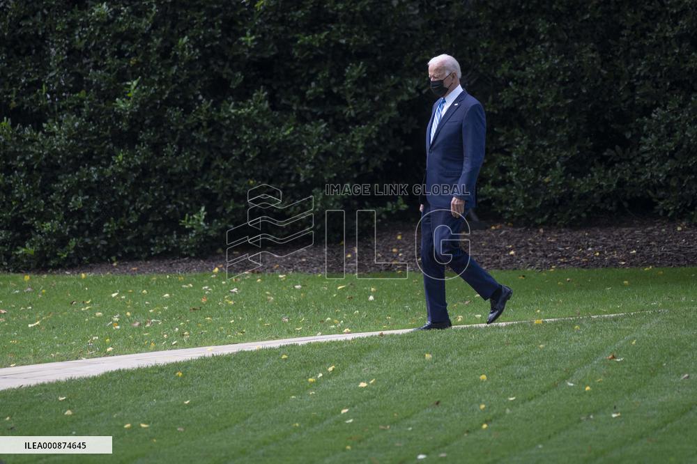 President Joe Biden departs the White House
