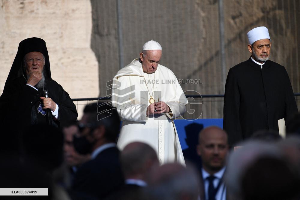 Pope Francis At International Meeting for Peace - Rome