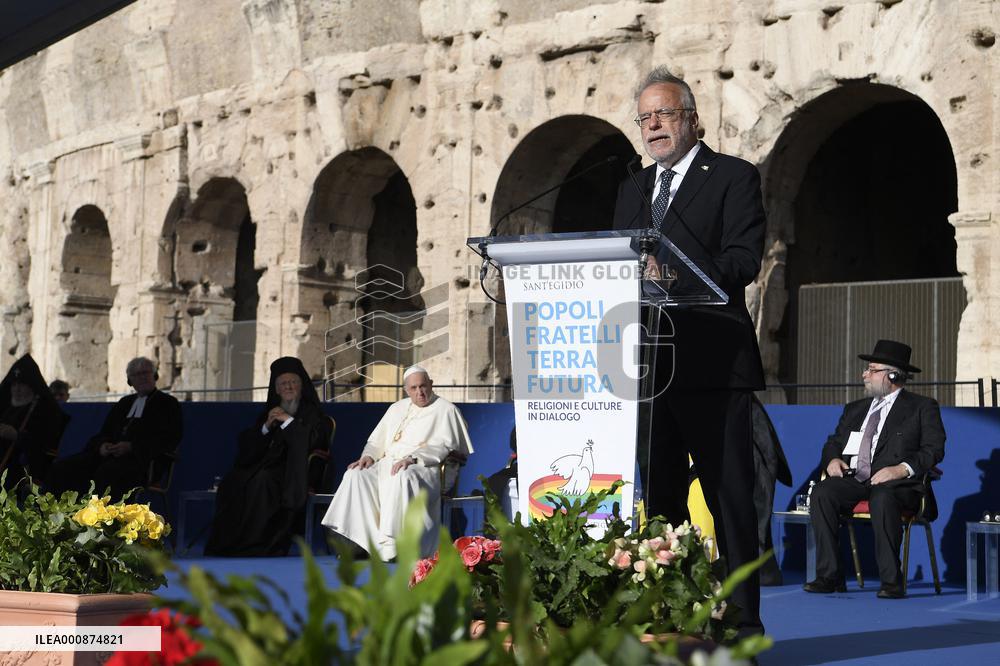 Pope Francis At International Meeting for Peace - Rome