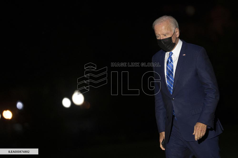 President Joe Biden returns to the White House