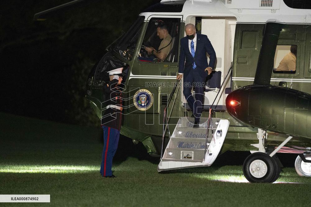 President Joe Biden returns to the White House