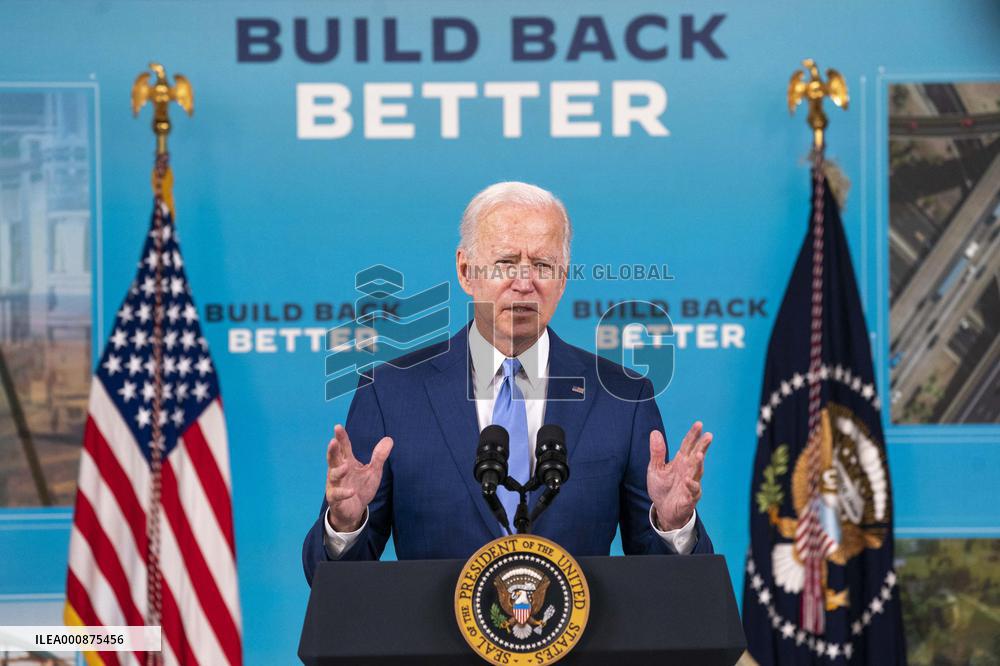 US President Joe Biden delivers remarks on the September jobs report